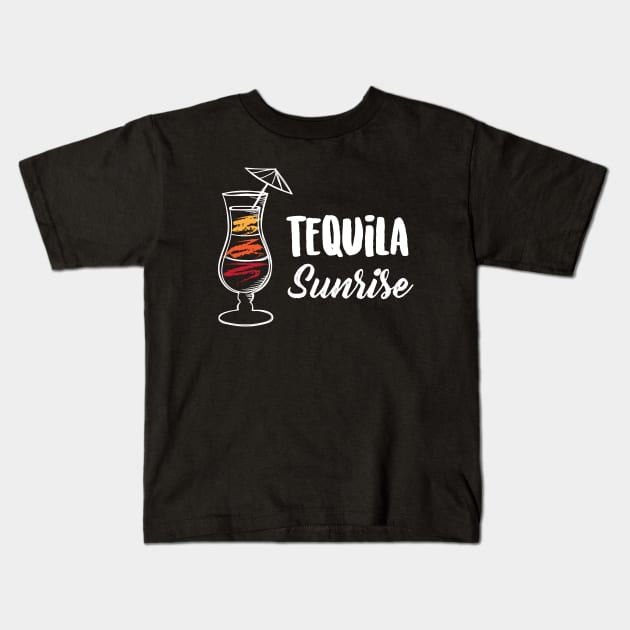 Tequila Sunrise Cocktail Drink Kids T-Shirt by Suniquin